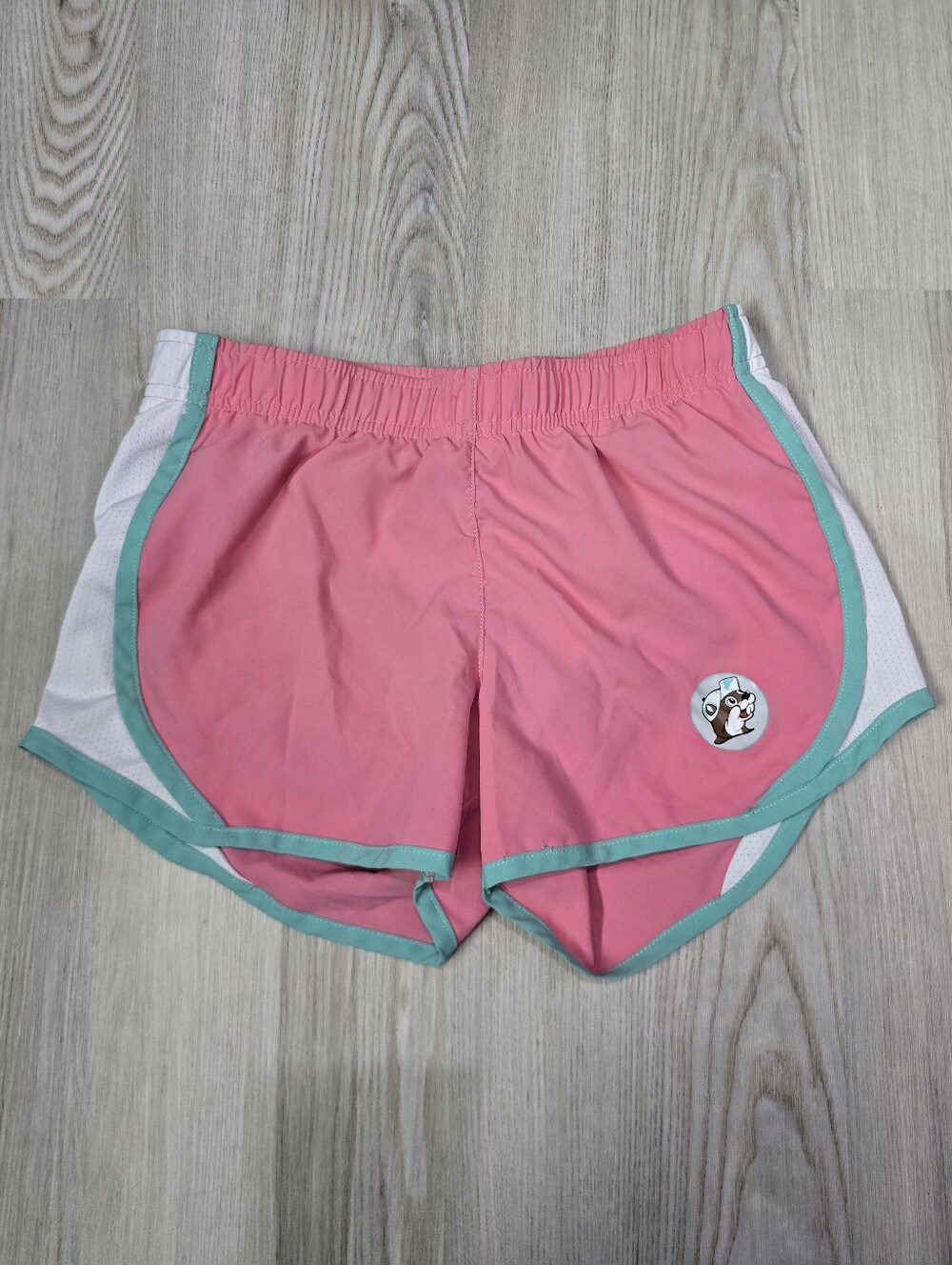 Buc-ee's Girls Pink Teal White Shorts Size L